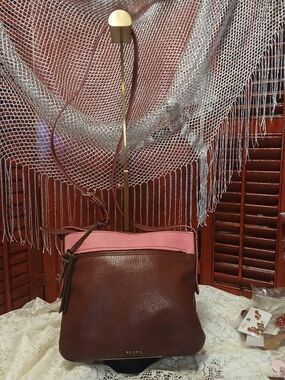 Fossil Burgundy and Pink Crossbody Bag
